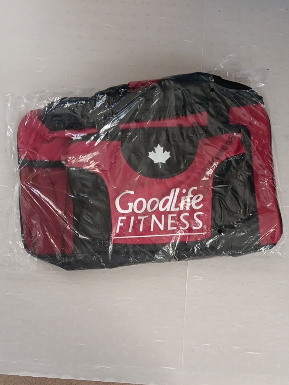 Goodlife Fitness Red and Black Gym Duffle Bag